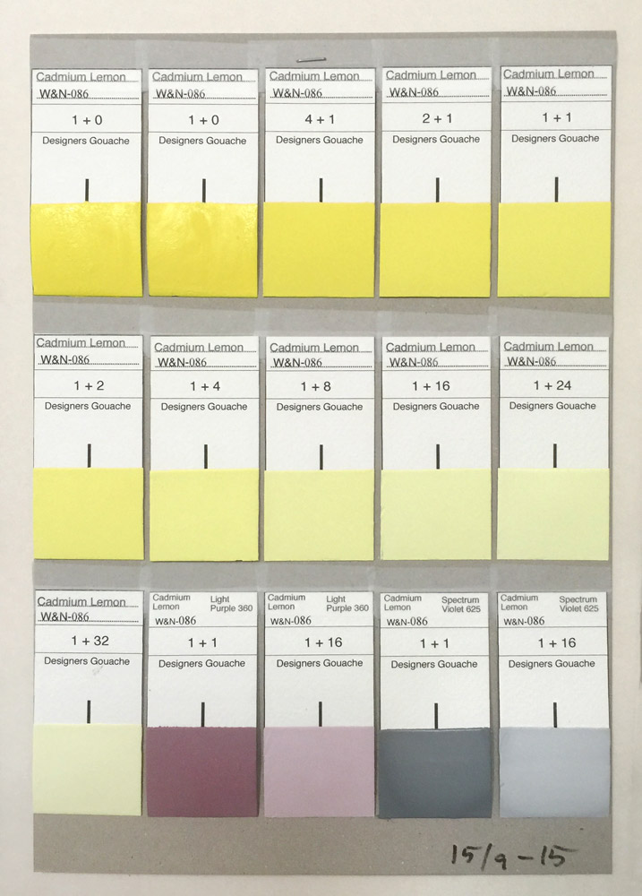 Winsor and Newton Artists Designer Gouache Colour Chart